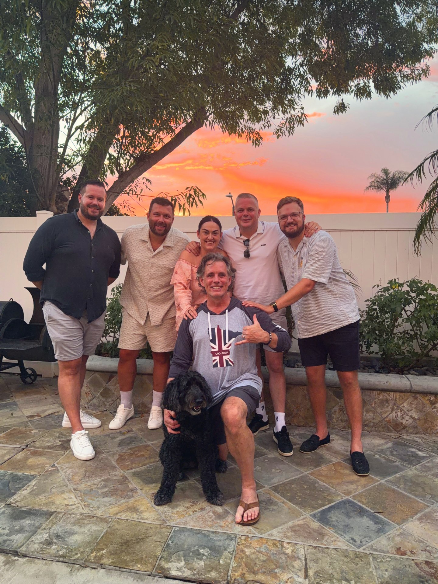 The NexGen Digital UK team at an evening barbecue in Orange County during their week in Irvine, September 2026.